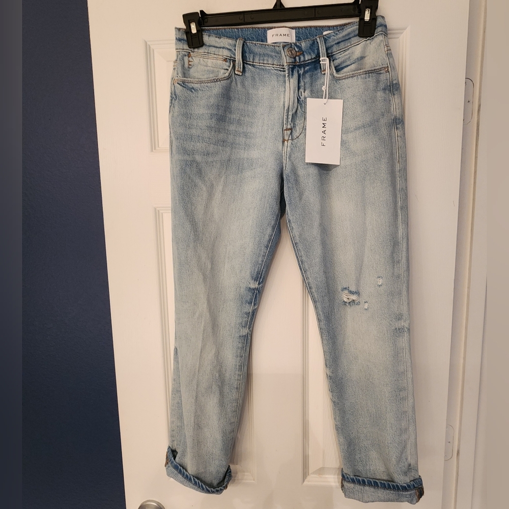 FRAME Le High Straight Denim Jean in Winslow Size 26 - Picture 5 of 16